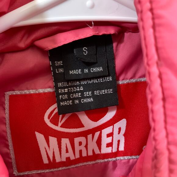 MARKER Puffer Vest Womens Small Pink Winter Vest - Picture 3 of 5